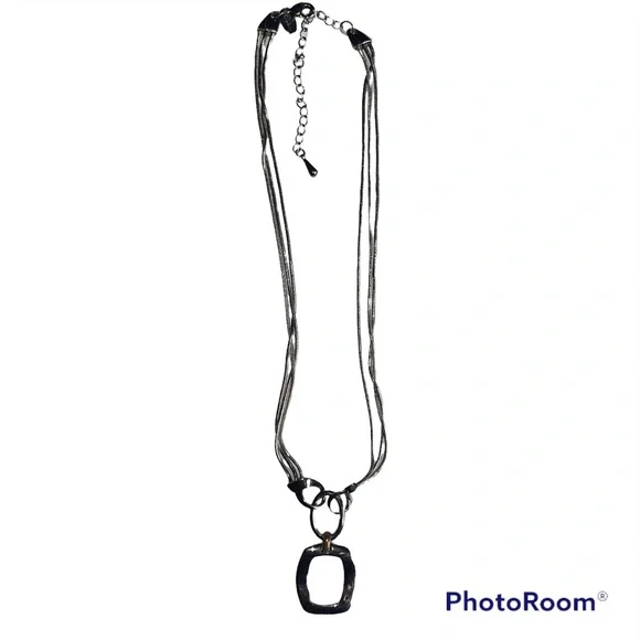 Lia Sophia 3 strand pendant vintage silver necklace - Picture 7 of 8